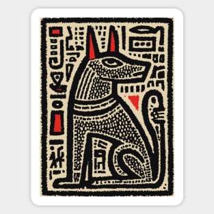 Anubis Psychedelic Woodcut Sticker